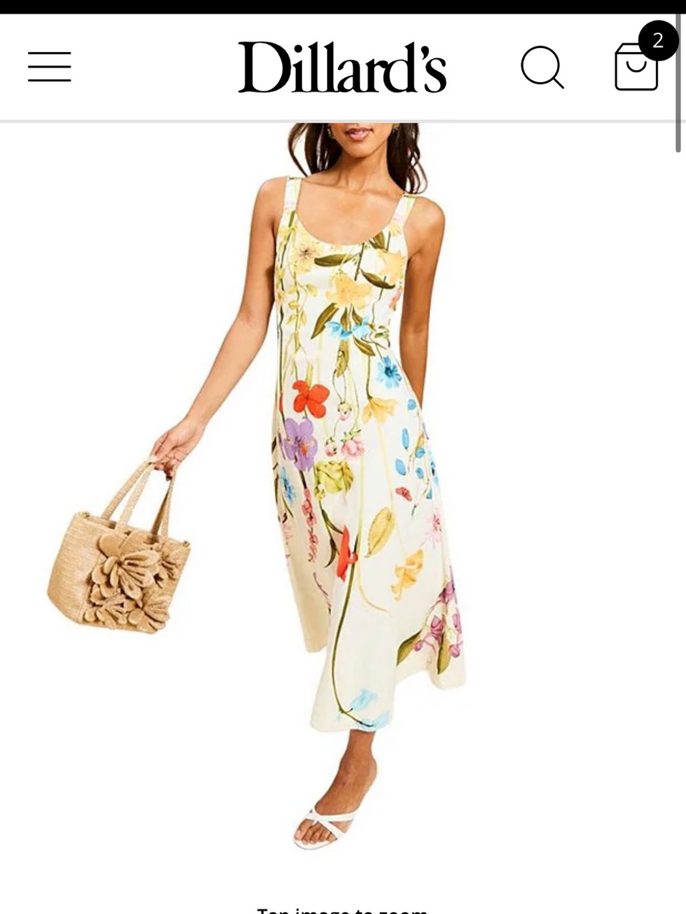 Sleeveless Floral Midi Dress in Cream